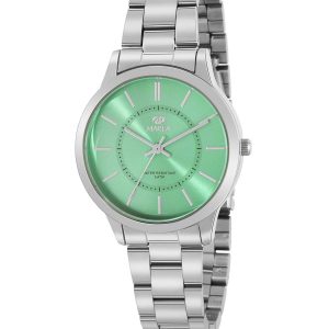 Reloj plata y verde