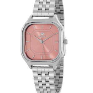 Reloj rosa y plata