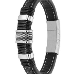 Pulsera de piel y acero