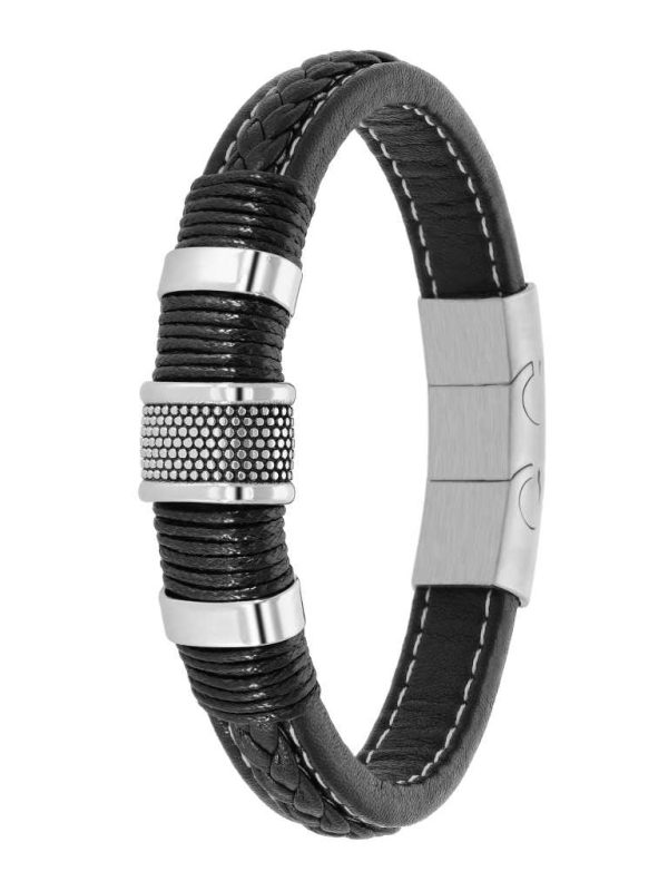 Pulsera de piel y acero