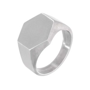 Anillo acero pentagonal