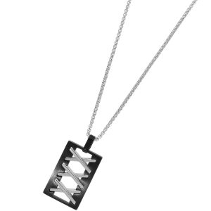 Cadena de acero con placa negra triple X en acero