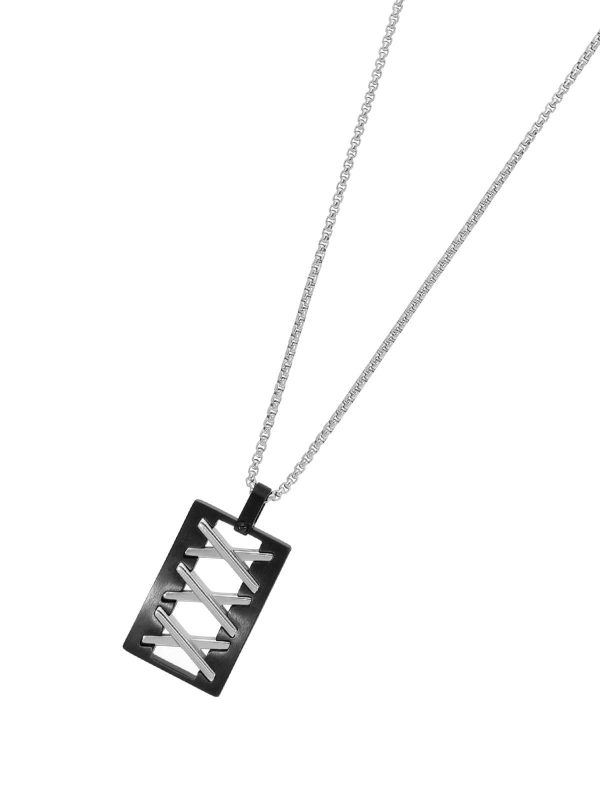 Cadena de acero con placa negra triple X en acero