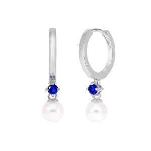 Pendientes platas con detalles azules