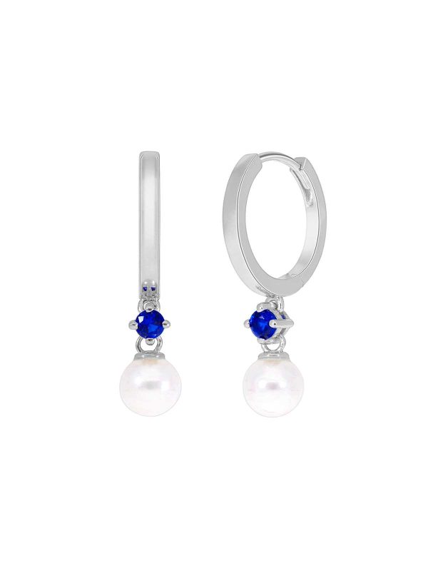 Pendientes platas con detalles azules